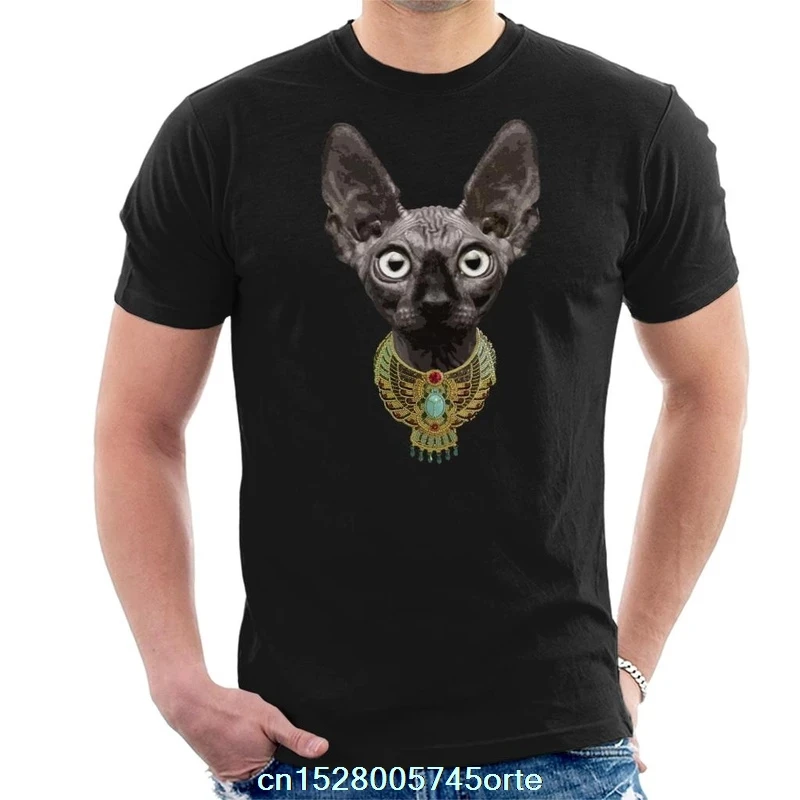 Мужская футболка с принтом кошки из египетского мультфильма camiseta Sphinx 100% хлопок