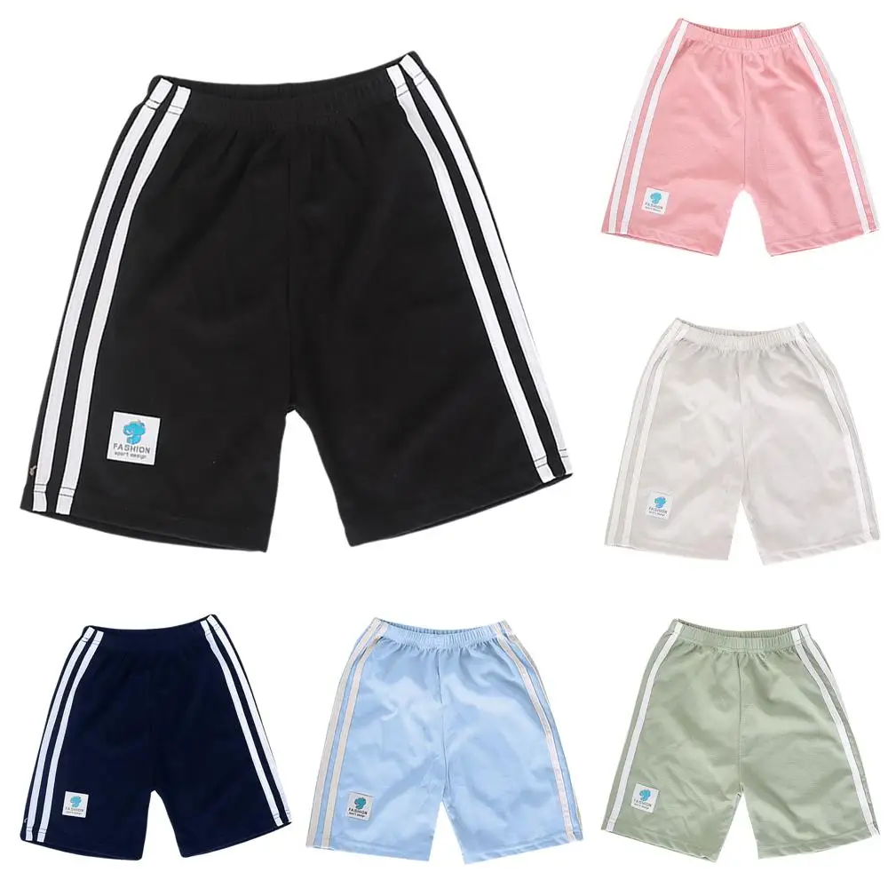 

Side Striped Pants Boy Girls Candy Color Shorts Casual Sports Trousers