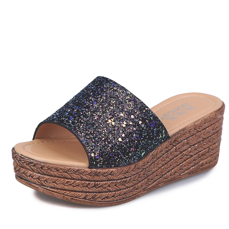 

2020 Wedges Shoes for Women High Heels Sandals Summer Shoes Flip Flop Chaussures Femme Platform Sandals Plus Size 34-43