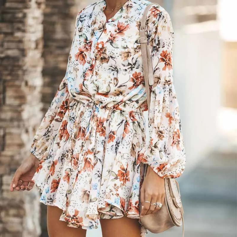 Женское винтажное платье макси с цветочным принтом Длинное Элегантное