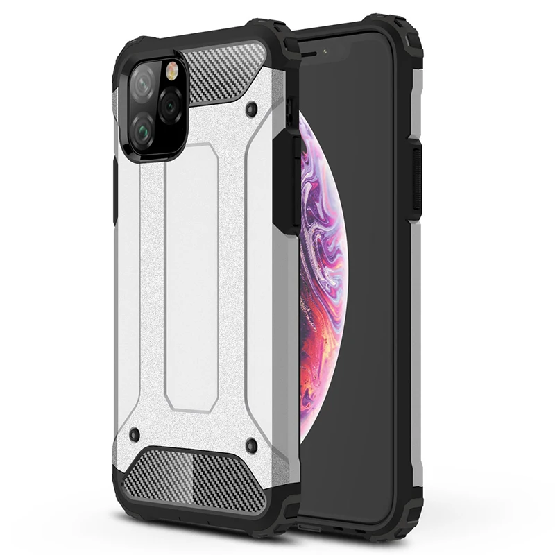 100 шт Гибридный Жесткий ПК Мягкий ТПУ силиконовый чехол для iPhone 11 Pro Max XS XR X 8 7 6 6S Plus Броня двухслойный Противоударный задняя крышка
