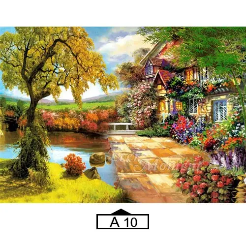 A10 Алмазная картина Ever Moment, пейзаж, дом, река, Полная площадь, стразы, 5D, сделай сам, алмазная вышивка ASF1807 - Цвет: A10
