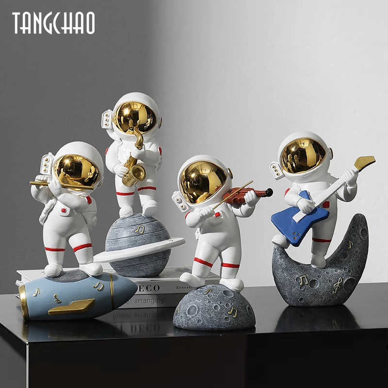 Music Astronaut Figurine Creative Resin Home Decor Statues Miniature Figurines For Interior Spaceman Home Decoration Accessories