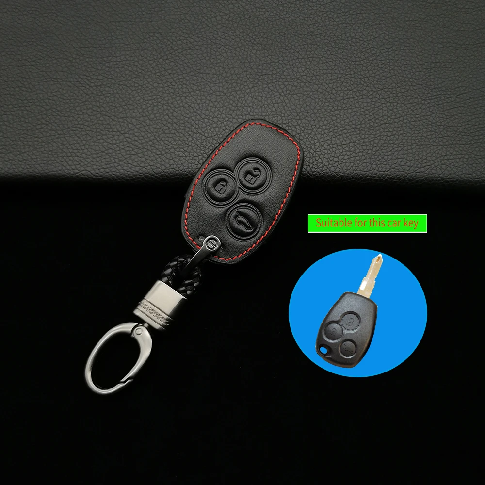 

Leather Car Case Cover For Nissan Almera For Renault Clio Dacia Logan Megane Espace Kangoo Duster Twingo Remote Protect Shell