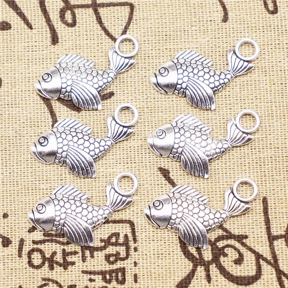 

Supplies For Jewelry Making 20pcs 32x19mm Antique Silver Color Fish Charms