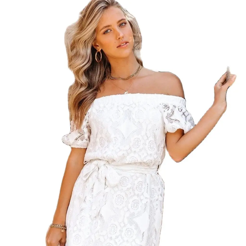

Cross-border European and American Foreign trade speed sell through independent stand new women's clothing embroidery lace shou