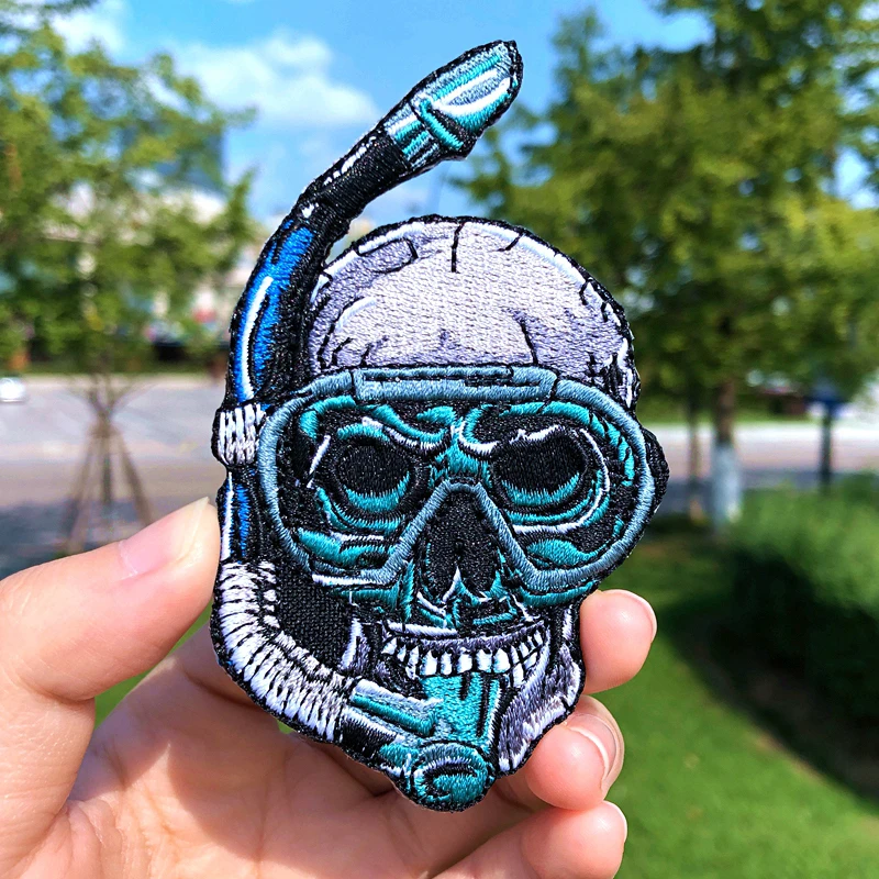 Prajna Punk Skull Orangutan Patches King Bear Dog Embroidered For Clothing DIY Iron On Stripes Jacket Clothes | Дом и сад