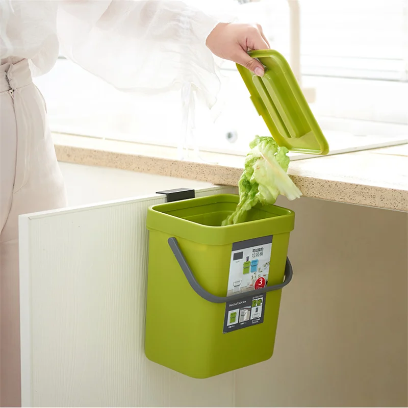 Подвесное кухонное ведро с открытым крышкой подвесное переносное прямоугольное