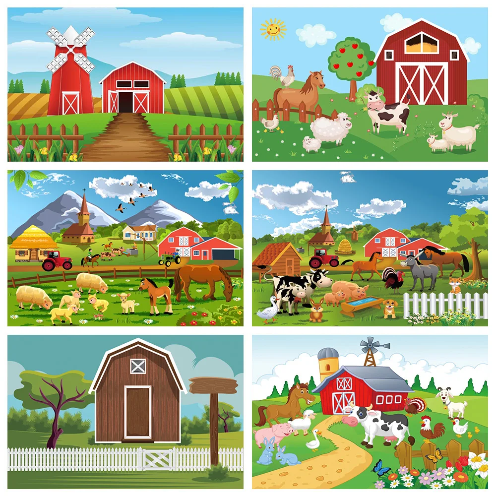 Ktonsdci Детский мультфильм сельская ферма ветряная мельница день рождения