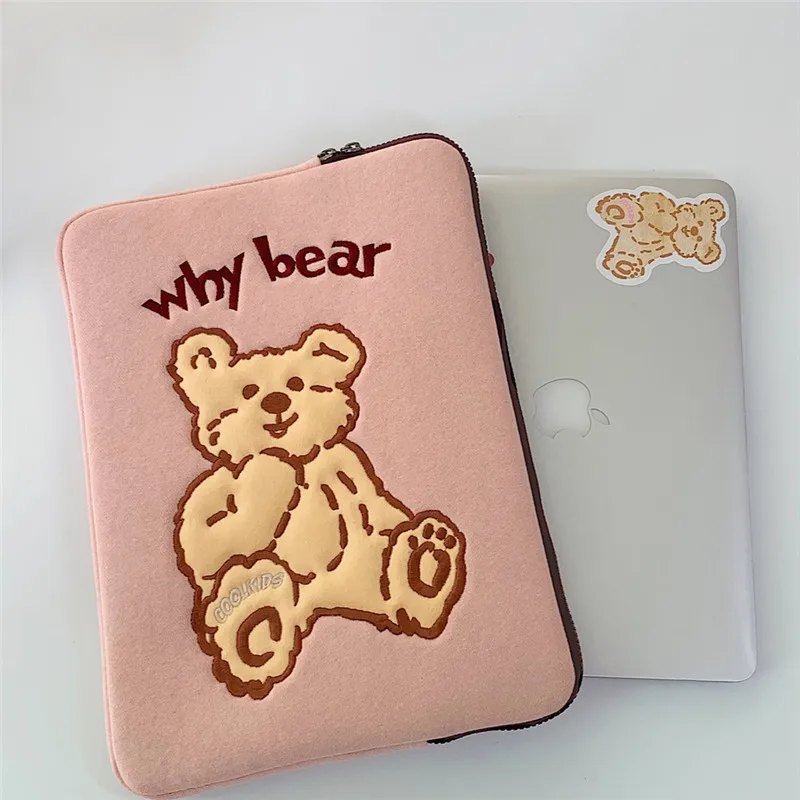 Мультяшная сумка 11 13 дюймов чехол для Mac Ipad держатель планшета с медведем