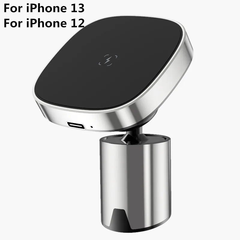 

Magnetic Safe Wireless Charger For iphone13 12 Pro Mini Xiaomi Mobile Phone Holder Aluminum Alloy 15W Magnetic Car Phone Holder