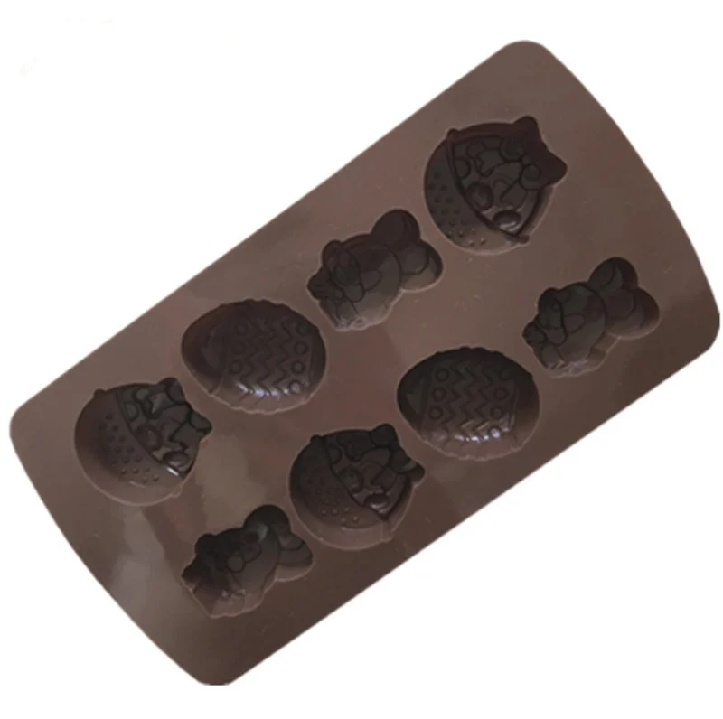 Желтыми бантами на плечах с изображением пасхального яйца и кроликов шоколадная