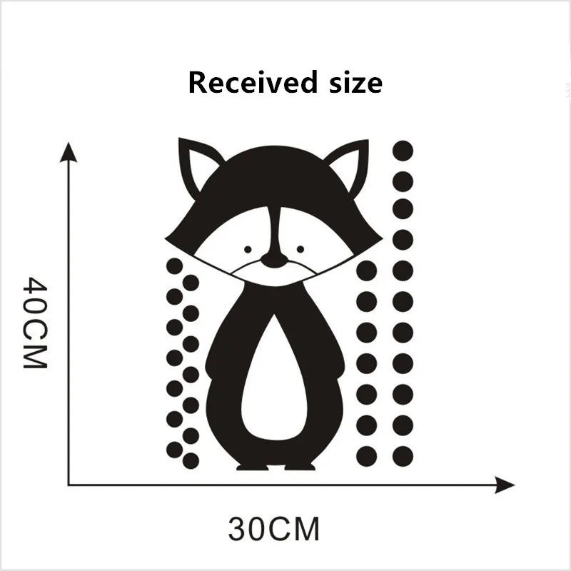 Настенные стикеры в черный горошек для детской комнаты наклейки виде животных