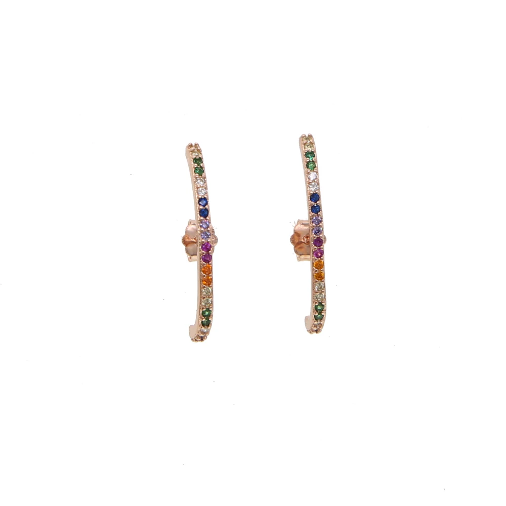 Женский Длинный гвоздик из серебра 925 пробы с фианитом|Серьги-гвоздики| |