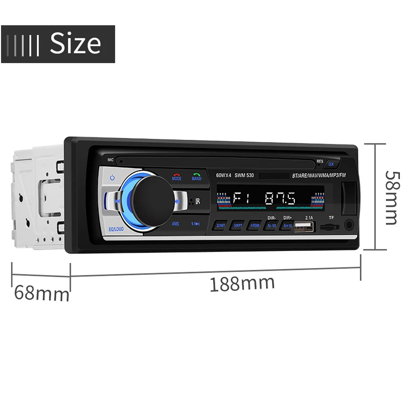 SWM 530 двойной USB мобильный телефон Быстрая зарядка автомобиля MP3 Bluetooth карты плеер