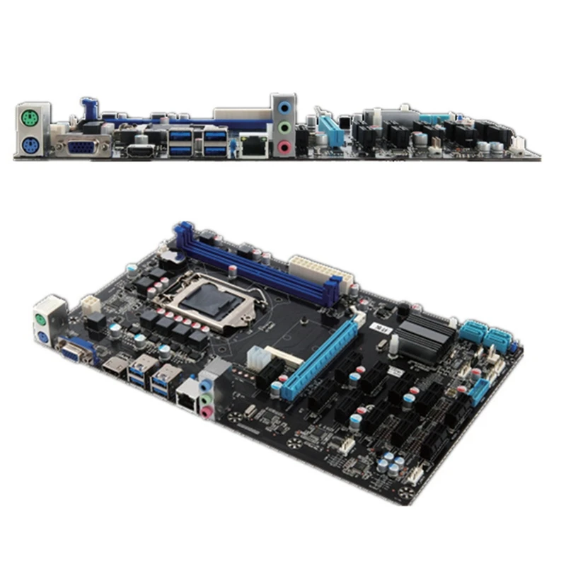 B250 BTC Mining Motherboard LGA 1151 Socket Support DDR4 DIMMs 2400/2133 MHz 12 PCIE for ETH | Компьютеры и офис