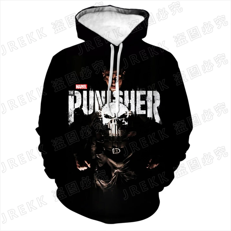 Новинка Модный пуловер с карателем Мужская одежда осенняя уличная 3D принтом