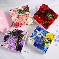 valentines day gift birthday gift rose soap flower rose small square box exquisite flower box with fragrance