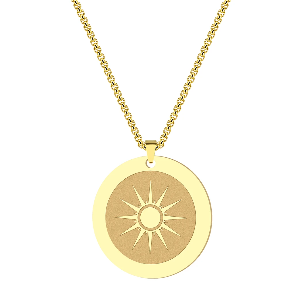 Женское колье из нержавеющей стали с подвеской круглой | Украшения и аксессуары