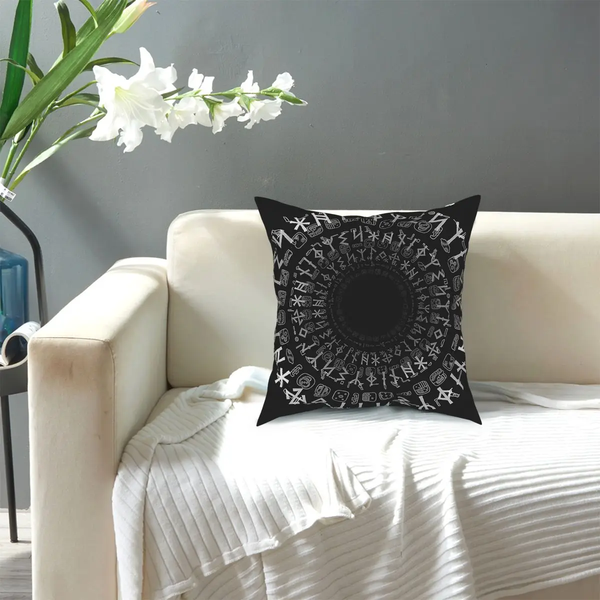 

Myth Wheel Nordic Runes Square Pillow Case Polyester Decorative Pillow Creative Pillowcover Home Decor