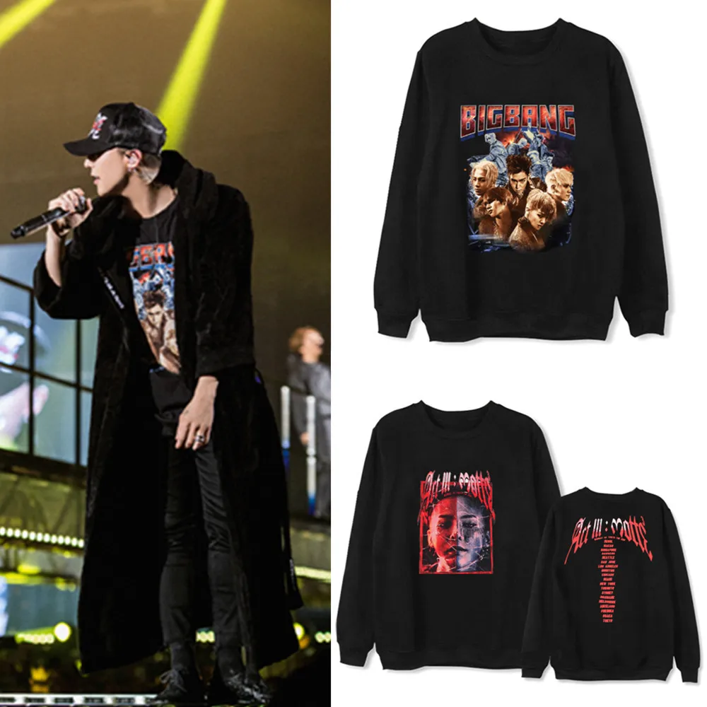 

Kpop BIGBANG GD Concert Same Cotton Hoody G Dragon O Neck Hoodies Long Sleeve Fleece Thicken Autumn Winter Clothes Outwear