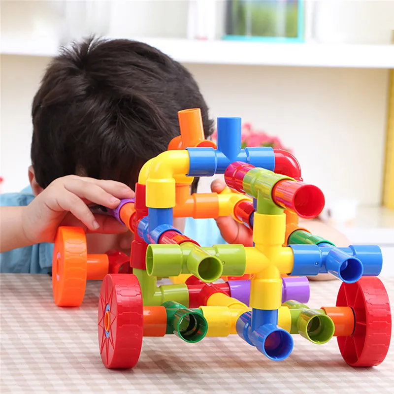 

72pcs творчество блоками для сбора труб Монтаж игрушка для детей труба Сборка строительные блоки образовательные игрушки