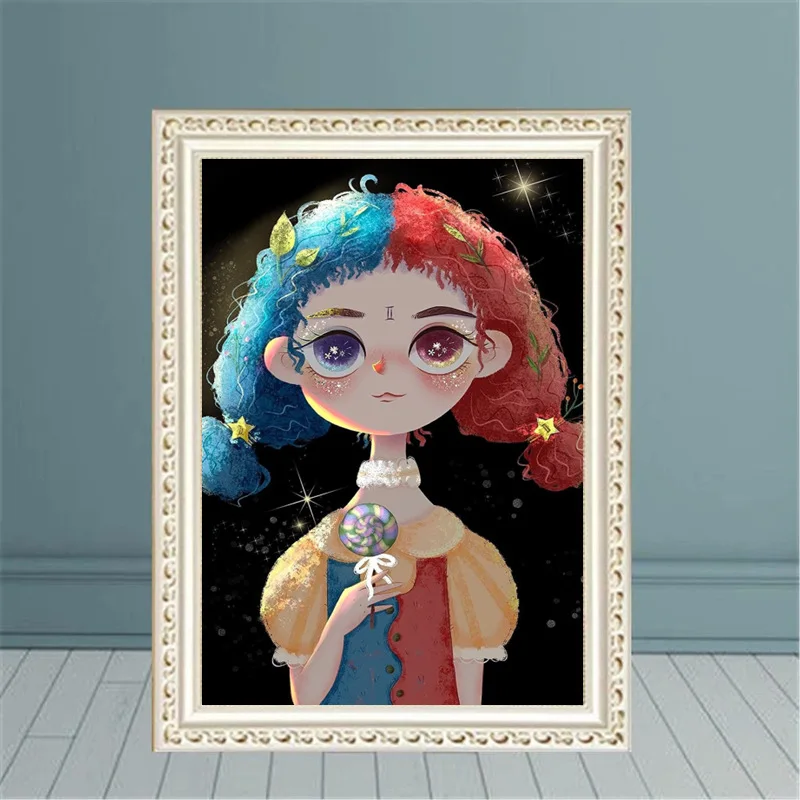 

2021 New 5D Diy Diamond Painting Girl Portrait DIY Mosaic Full Square/Round Diamond Handicraft Room Art Furnishings