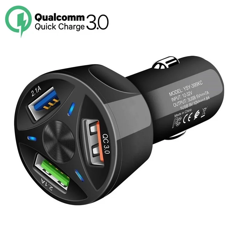 Автомобильное зарядное устройство USB Quick Charge 4 0 3 для Iphone X 8 мобильный телефон