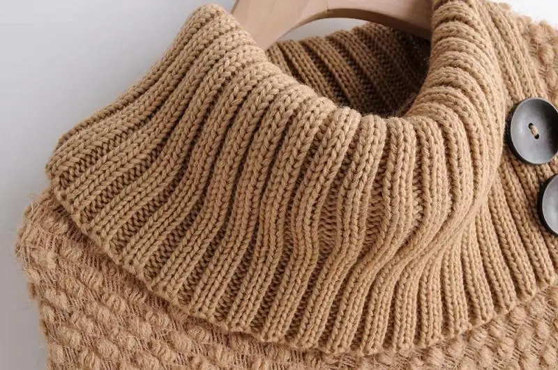 Женский трикотажный пуловер средней длины с бахромой Pancho свободный кашемировый