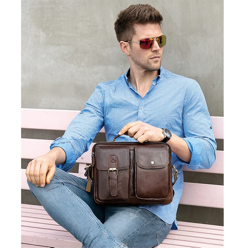 MVA мужская сумка через плечо для мужчин мужские сумки с застежкой и верхней ручкой винтажная из натуральной