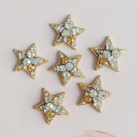 5 pcslot color alloy star diamond decoration rhinestone buttons flatback for accessories diy bridal hair accessories jewelry
