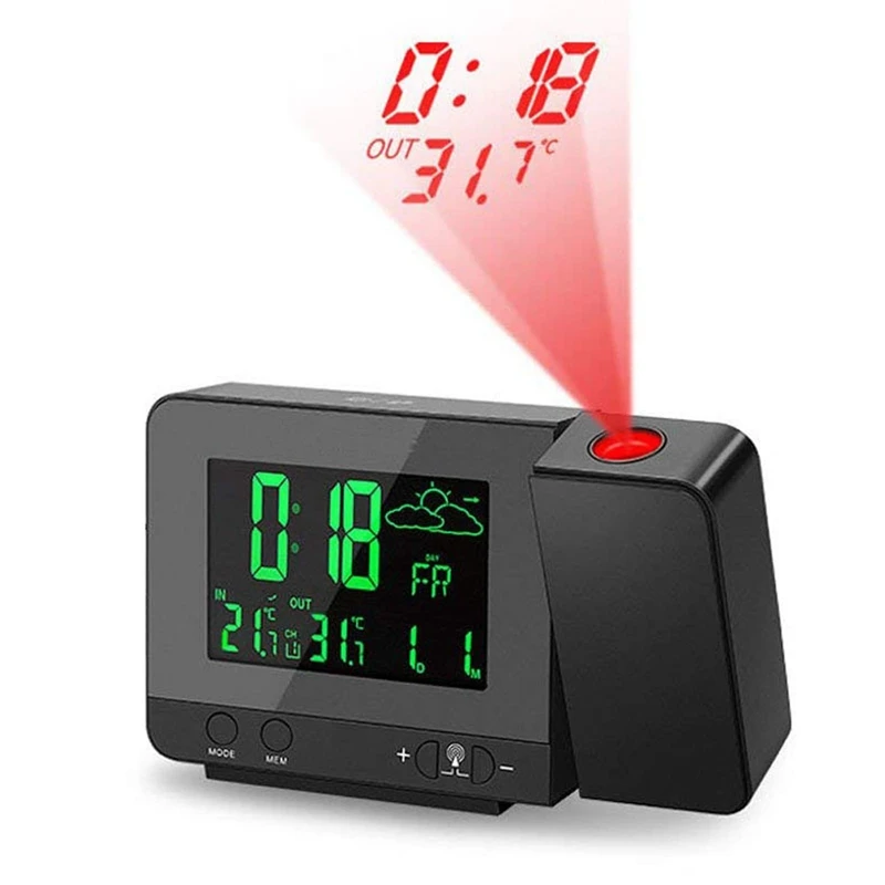 

Digital Projection Alarm Clock with Weather Station,Thermometer,Digital Clock with Projection on Ceiling for Bedroom