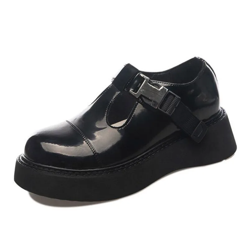 

White Small Leather Shoes Lolita Retro Round Head Mary Jane Women's Oxfords Thick Soled Fashion All-Match Casual Martin Shoes