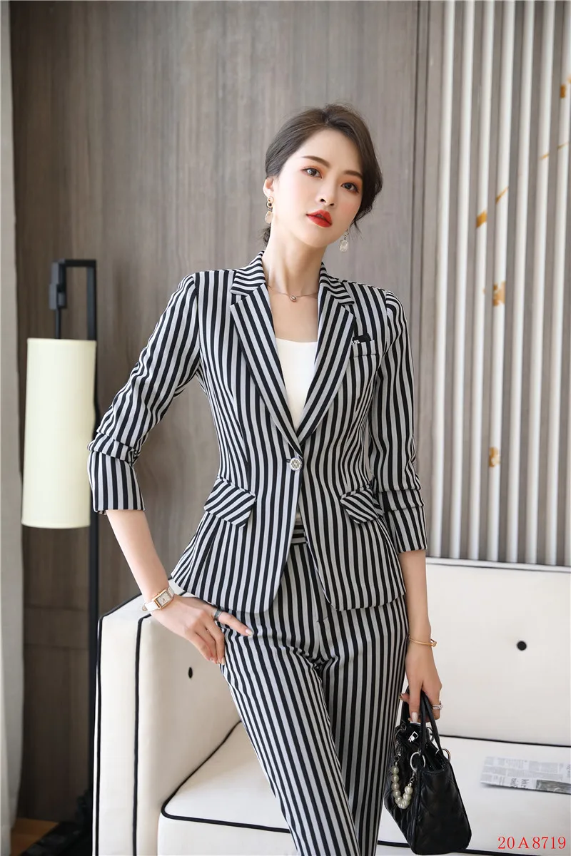 Модные Формальные брючные костюмы для женщин деловые одежда работы женский