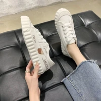 2021 spring and autumn new canvas shoes womens korean fashion womens casual board shoes womens thick soled small white shoes