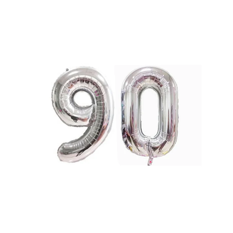 90 2 шт. Большой 3" Серебристые воздушные шарики большой Фольга шар 10/18/20/23 Вт, 30 Вт, 40 Юбилей празднование дня рождения свадьбы фон для студийной фотосъемки - Цвет: 90