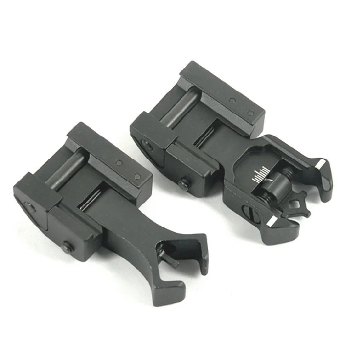 

Flip Up Front & Rear 21mm Rails Crab Iron Sight Kit Hunting Gun Accessories