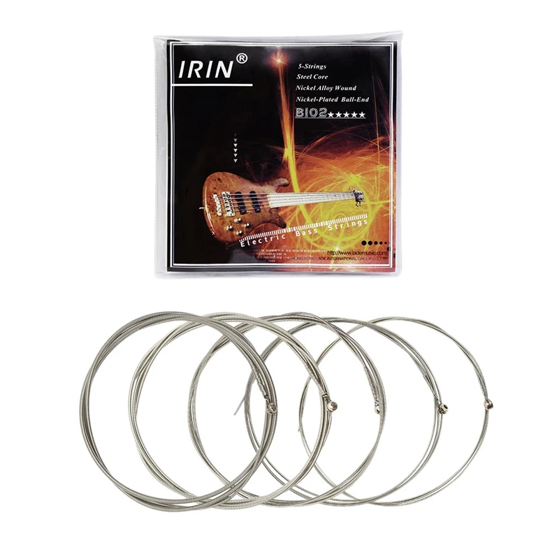 

IRin B102 5 шт. электрические басовые струны набор никелированных СПЛАВНЫХ стальных сердечников завернутые струны 5-струнные аксессуары