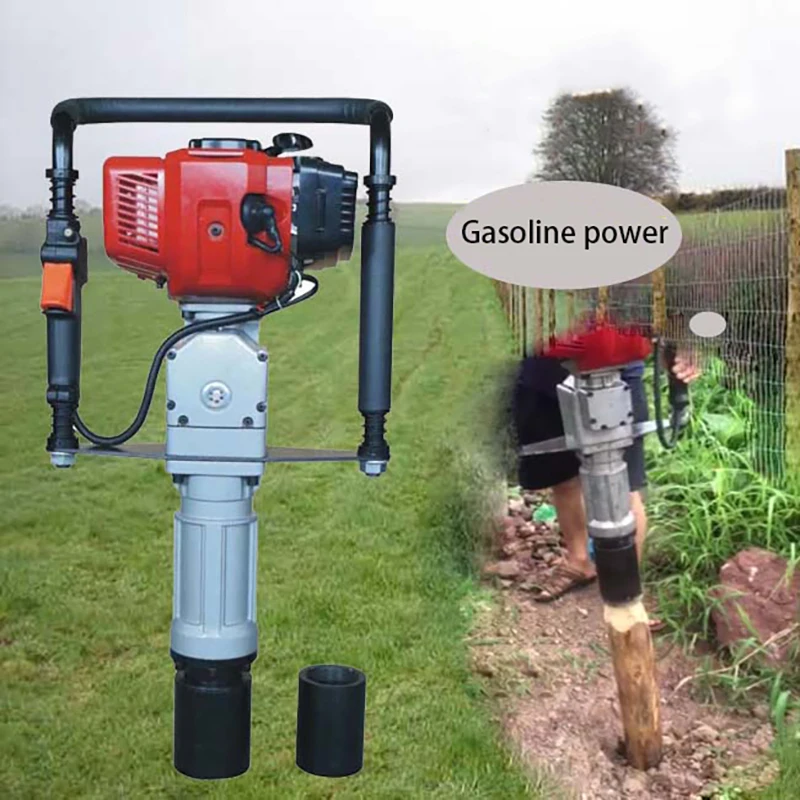 

High power Electric impact Farm guardrail building foundation orchard Wood pile Angle steel Small gasoline Power Pile driver
