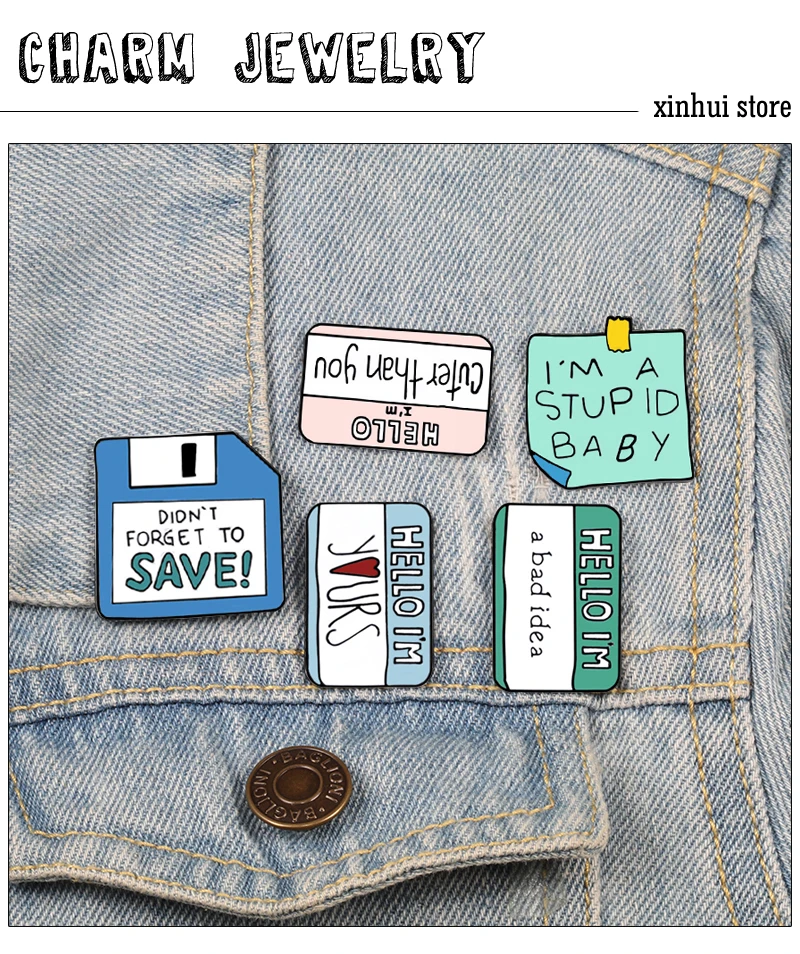 Cute Note Brooches Daily Plan Save Paper Memo Message Icon Lapel Enamel Pin Funny Cartoon Pins For Women Men Shirt Badge Jewelry