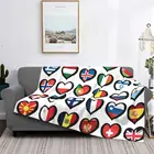 Одеяло с европейскими флажками и сердечками Eurovision, винтажное персидское плюшевое теплое мягкое Фланелевое флисовое покрывало для дивана, покрывало