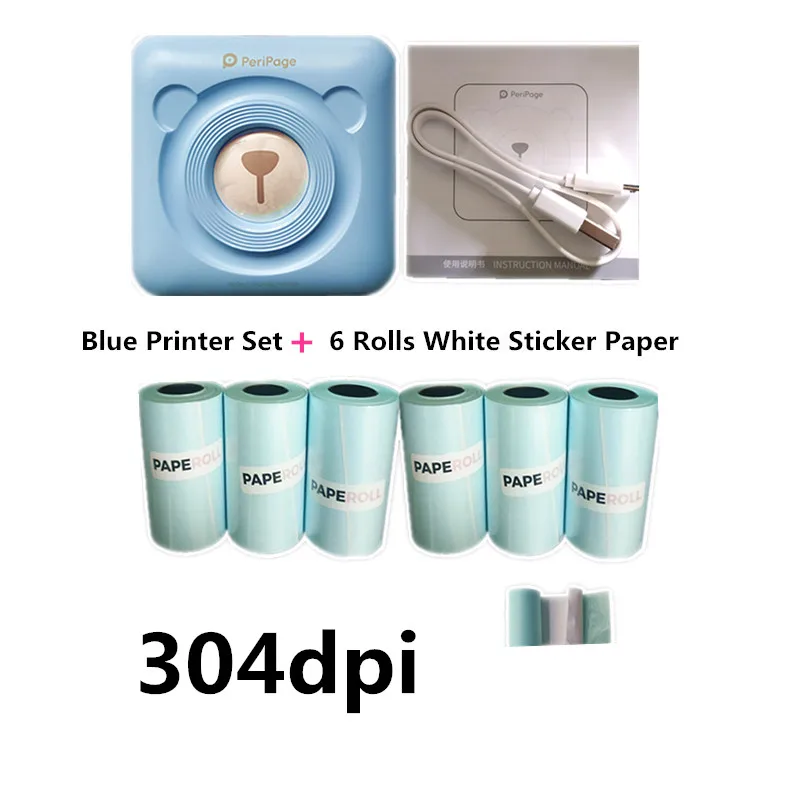 

HQ 304dpi Portable Thermal Photo Printer Peripage Ink-free Bluetooth Mini Label Printer Adhesive Paper Termalni Fototiskarna iOS