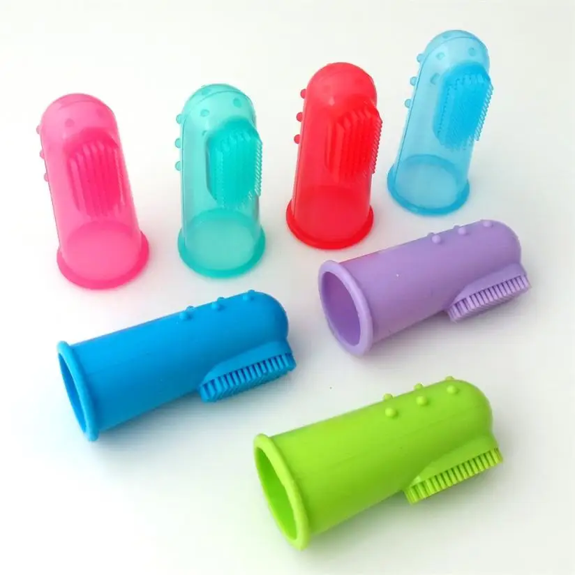 8 видов цветов супер мягкая надеваемая на палец зубная щетка для домашних