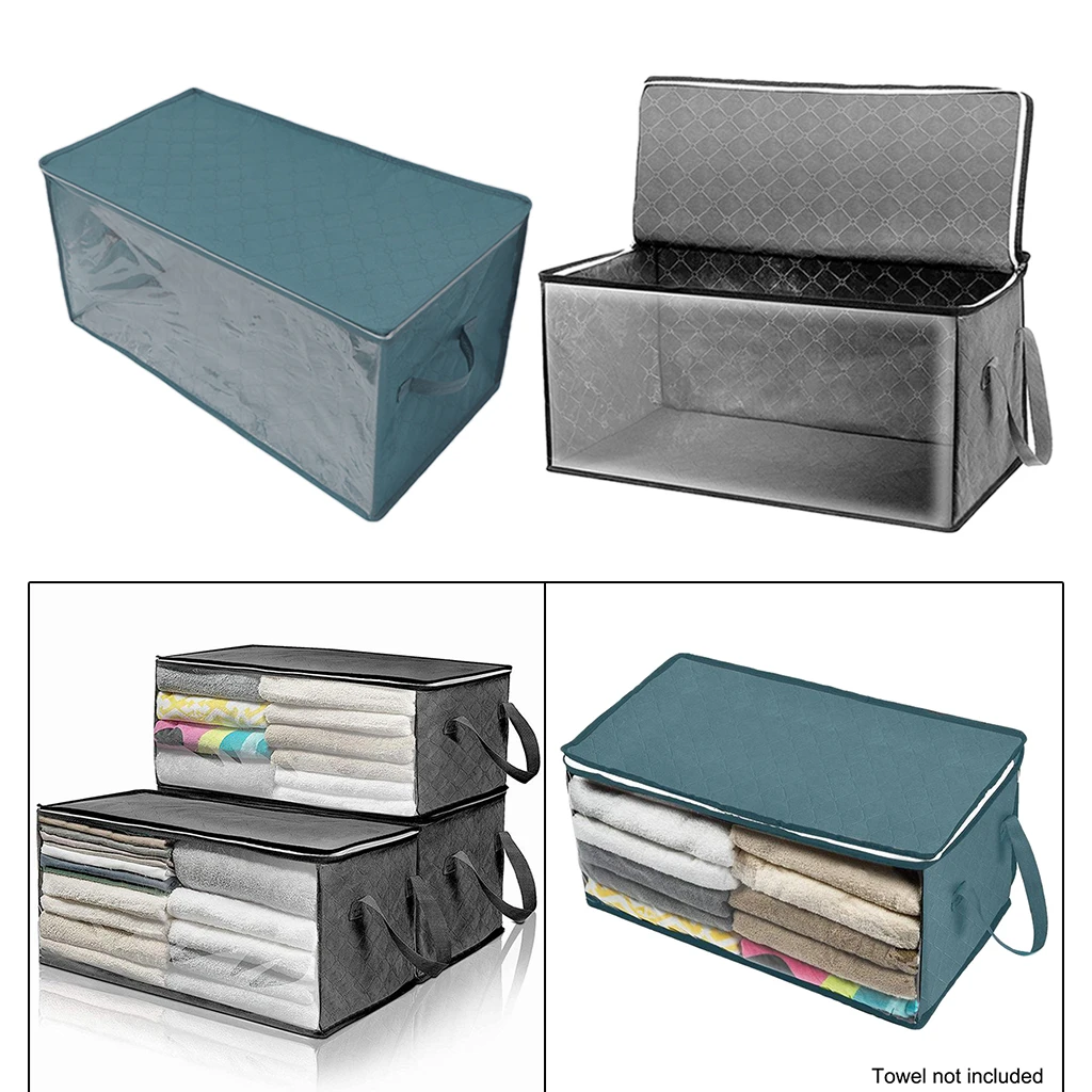 

1pc Underbed Clothes Storage Bag BreathableAnti-Mold Zipper Closure Organizer for Bedding Comforters Blankets