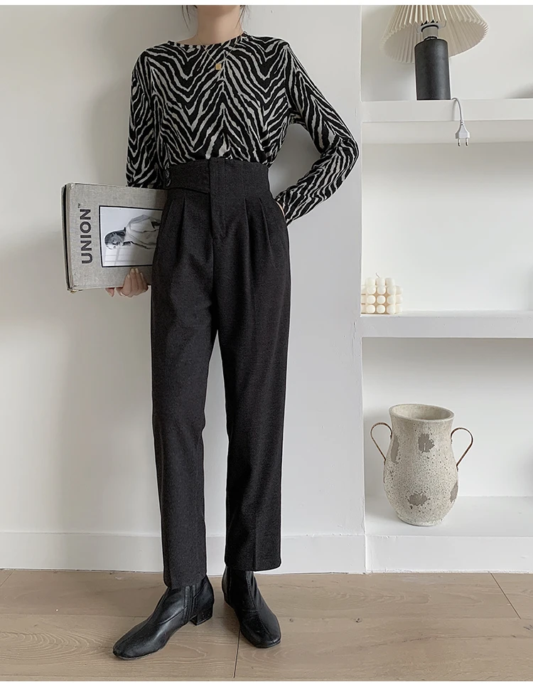 

Suit pants women's 2020 autumn and winter new students are thin, loose and versatile casual radish long pants