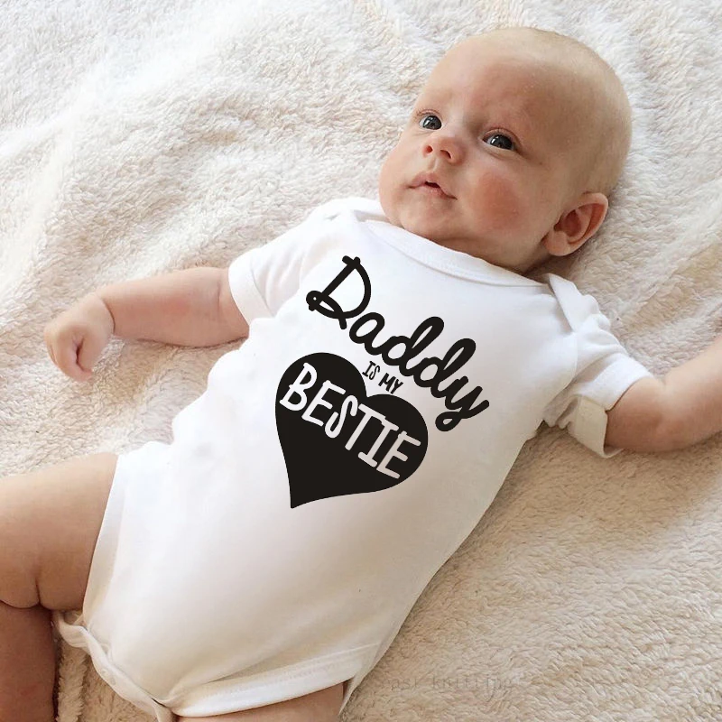 Детский комбинезон DERMSPE с надписью DAD Is My Bestie для новорожденных Love Graphic и короткими