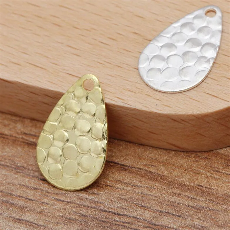 

50pcs 16x10mm Waterdrop Pendant Metal Tablets Charms DIY Vintage Bracelet Necklace Findings Making
