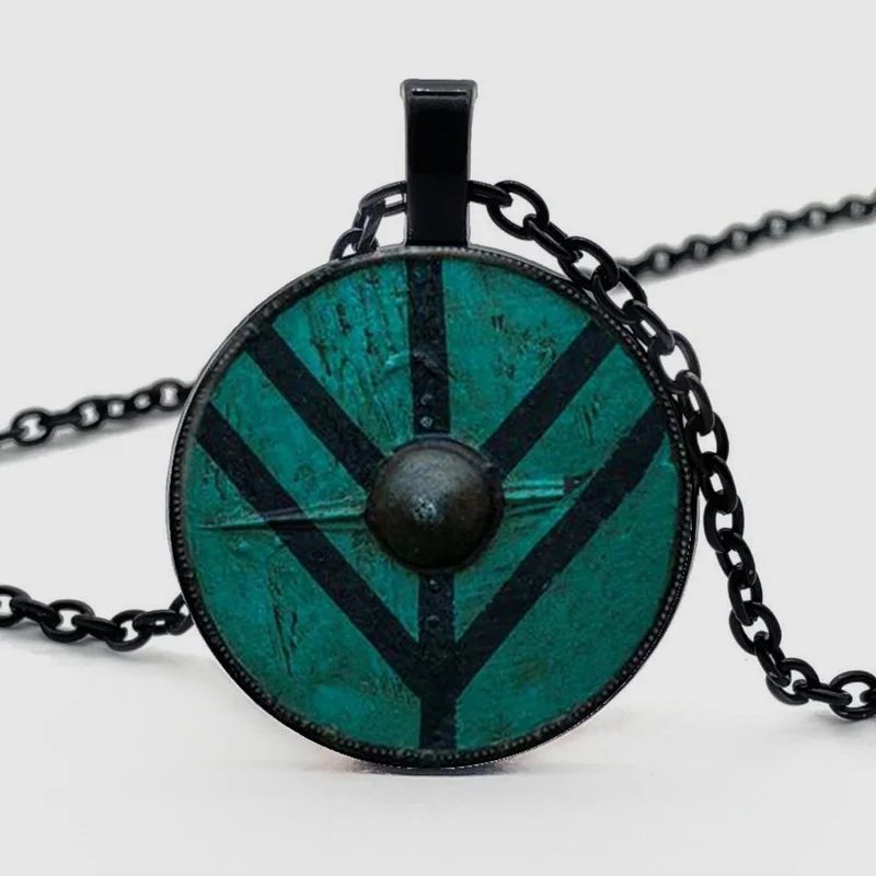 

New Viking necklace, lagerha pendant, Gothic glass cabochon pendant jewelry necklace