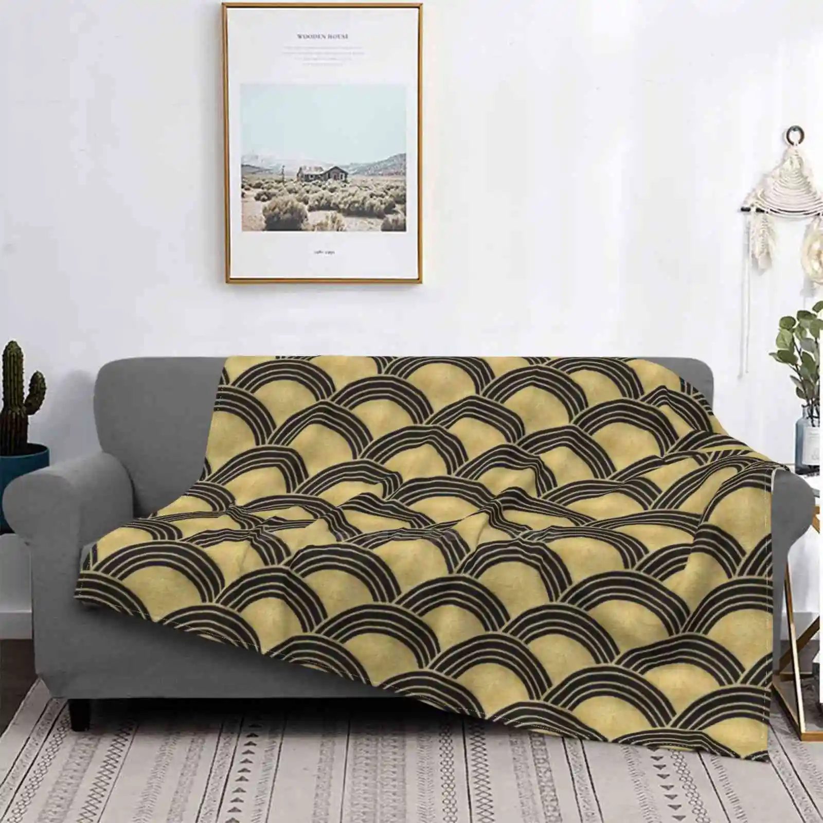 

Manta de franela cómoda с патроном olas de sirena dorada, Декор Надписи японские, Glam dorado #2, чешуйчатые