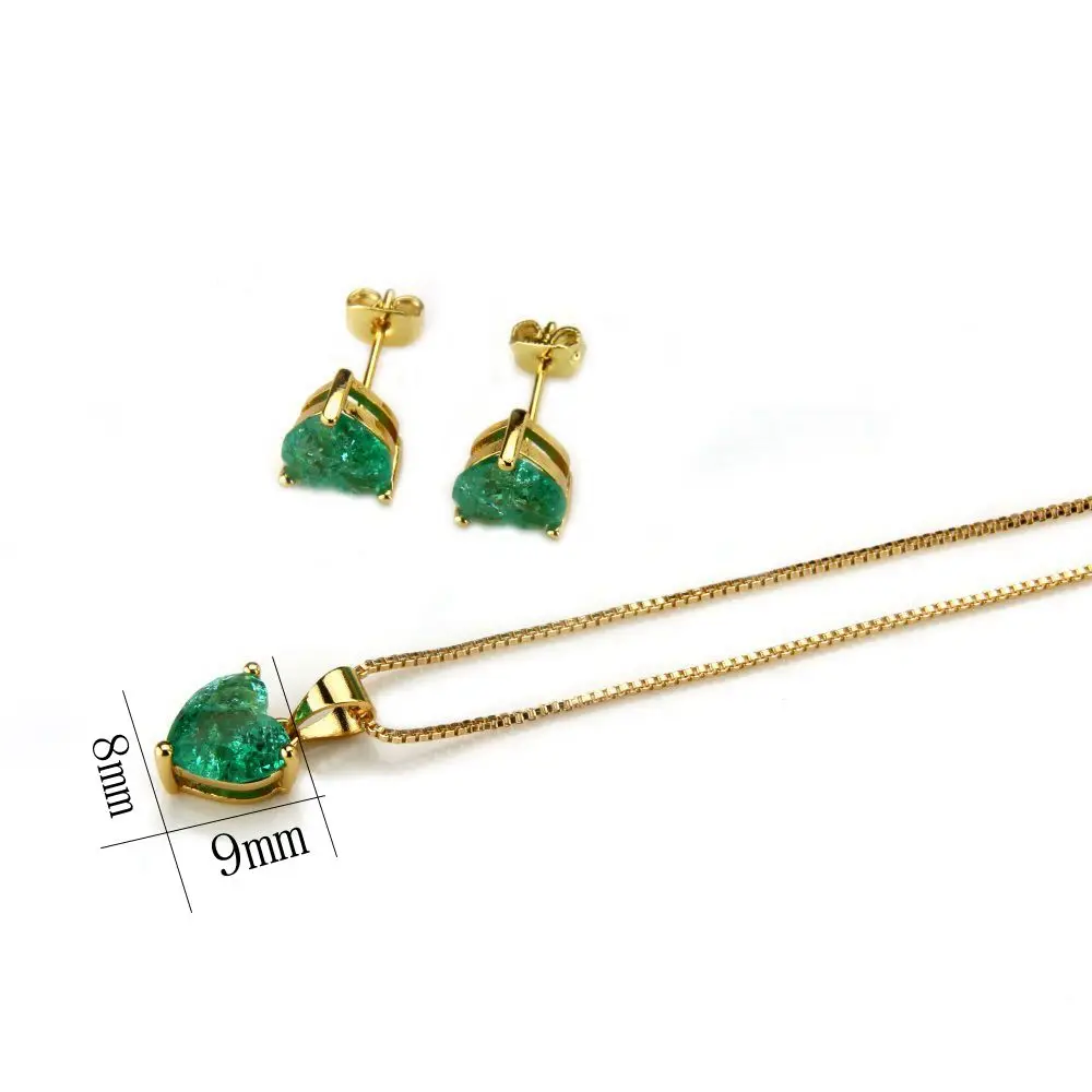 

Mini Heart Shaped Stud Earring And Pendant Necklace Jewelry Sets For Women Women's Multicolor Fashion Cubic Zirconia Jewelry Set